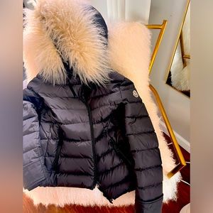 Moncler puffer jacket with fur hood